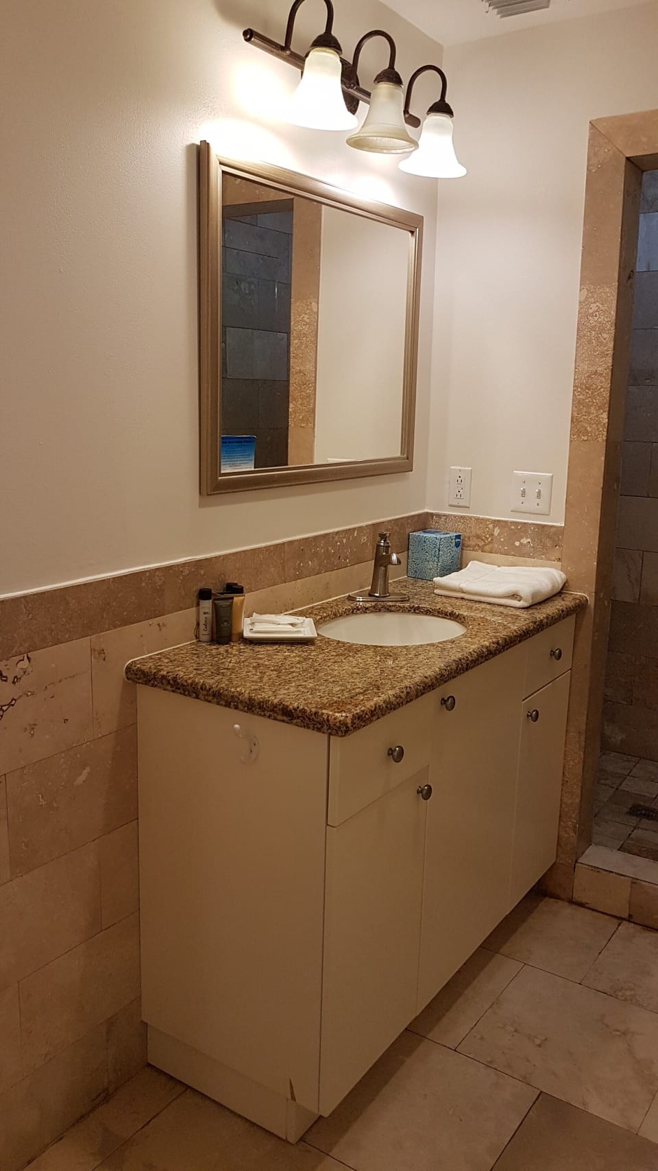Your well-appointed bathroom & tiled shower is ready and waiting.