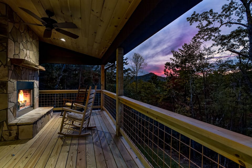 Watching the sun set while sitting in front of a wood burning fireplace can be a memorable experience. 