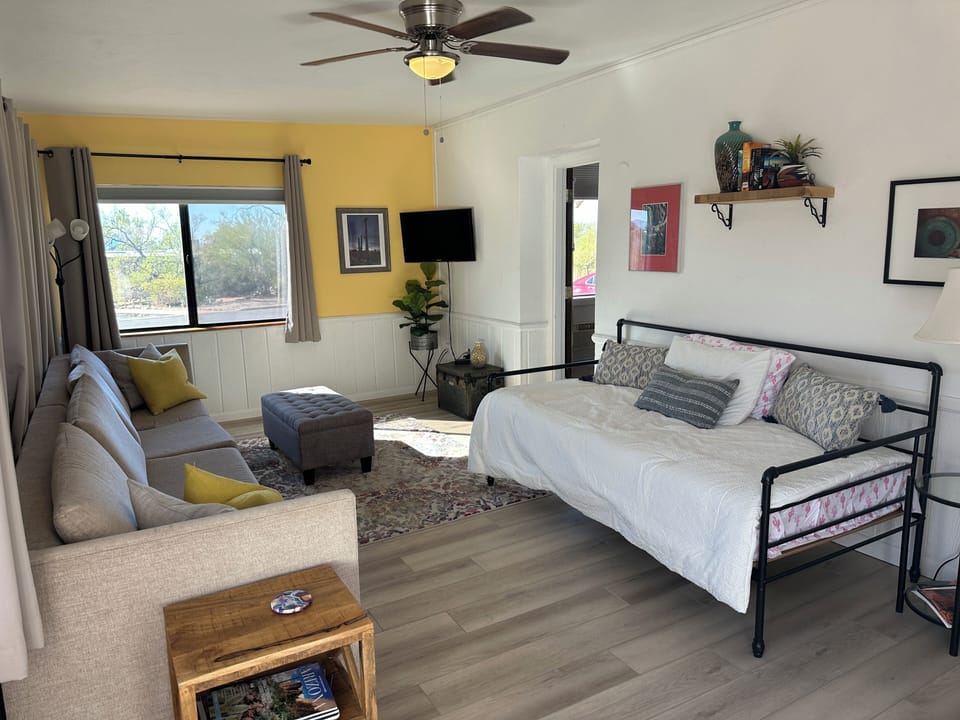 Living room with plenty of seating - 2 queen pull out sofas and daybed