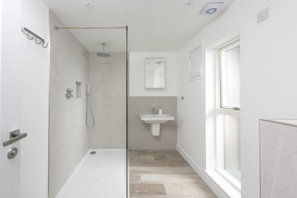 Master bedroom ensuite, with rainwater shower