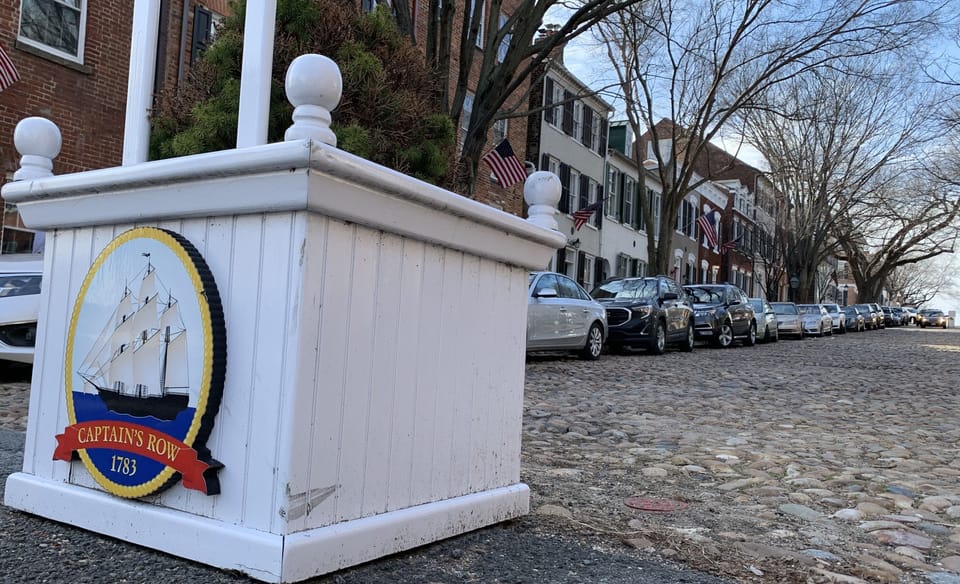 Captains Row marker - street paved by Hessian soldiers captured at Valley Forge