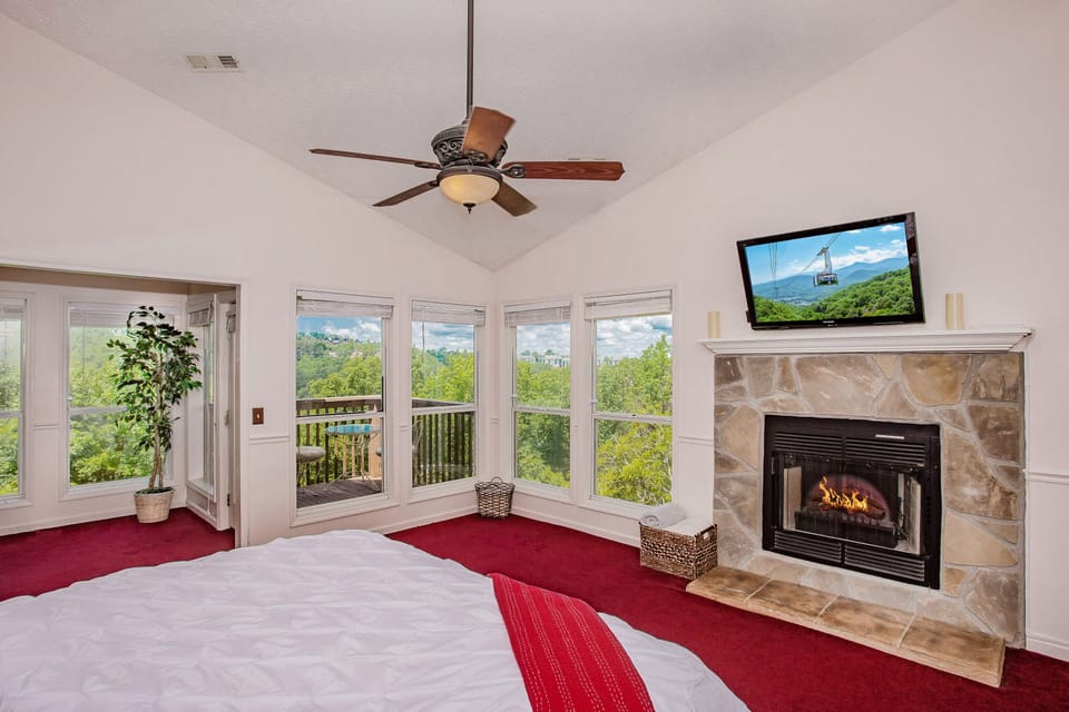 Incredible nighttime city light views from the windows and private deck. 