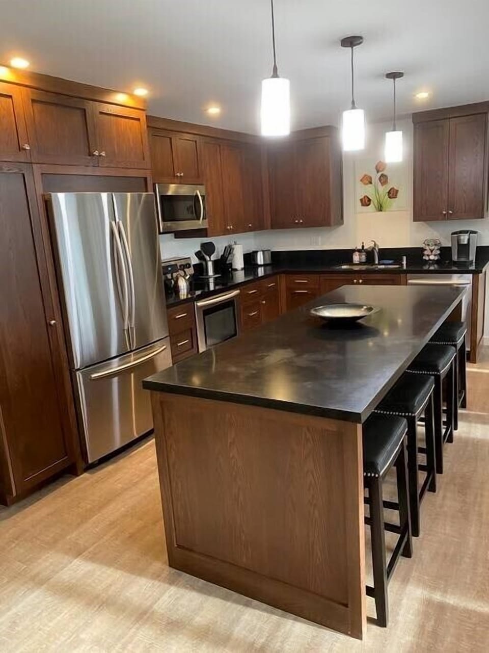 View of kitchen island