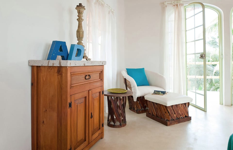 Bedroom 2 detail with sitting area and outdoor deck
