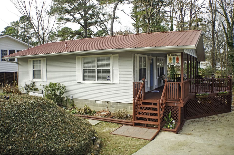 The deck is the favorite spot!  Enjoy comfy seating, fire pit, and patio table