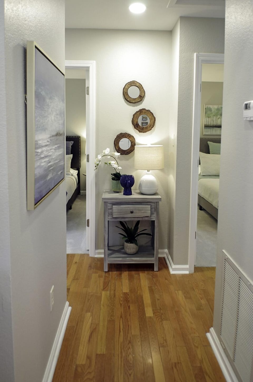 Hallway leading to the bedrooms and bathroom