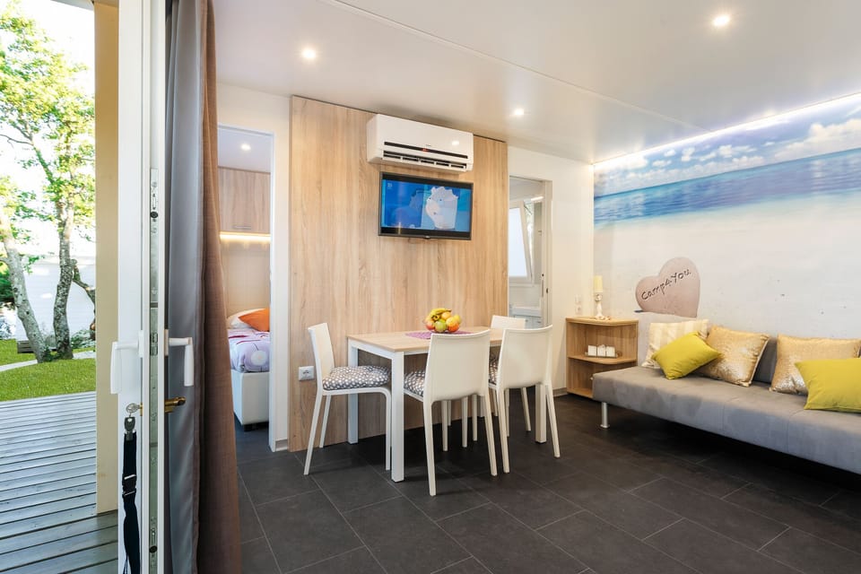 Premium Mobile Home, 2 Bedrooms, Terrace | Living area | Flat-screen TV, table tennis