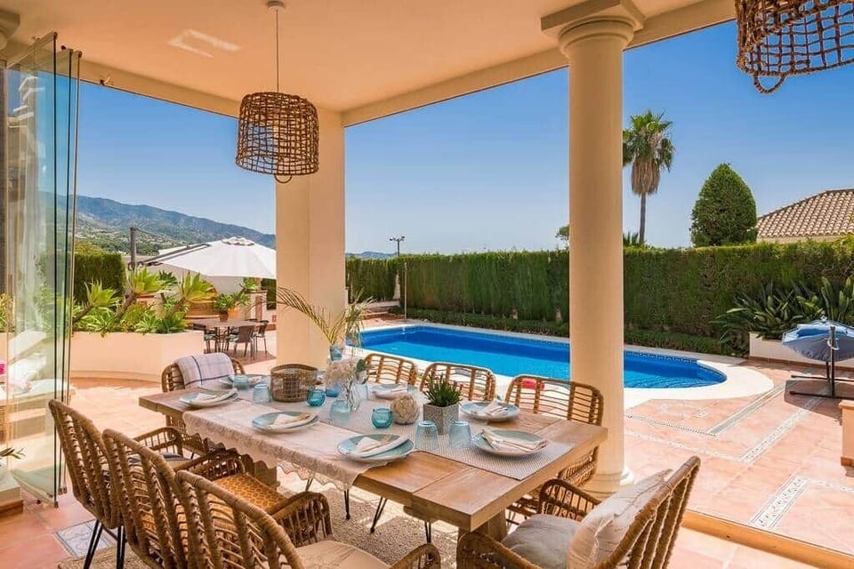 Open covered terrace dining area for those long summer nights or outdoor  breakfast in the sun.
