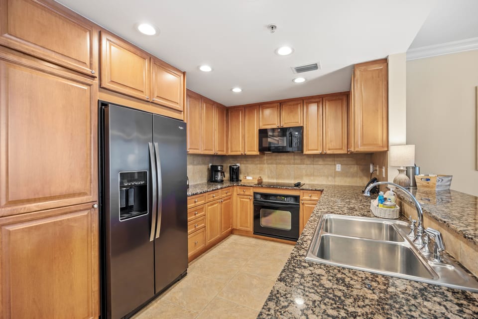 Kitchen is well equipped.