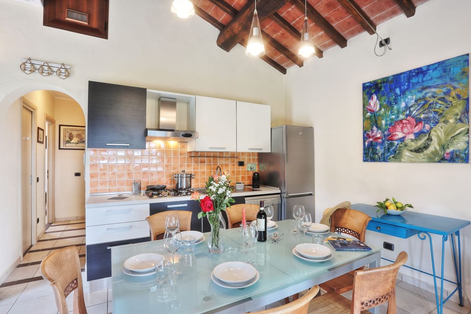 Apartment, 2 Bedrooms (VILLETTA NASSI) | Private kitchen | Espresso maker, full-size fridge, microwave, stovetop