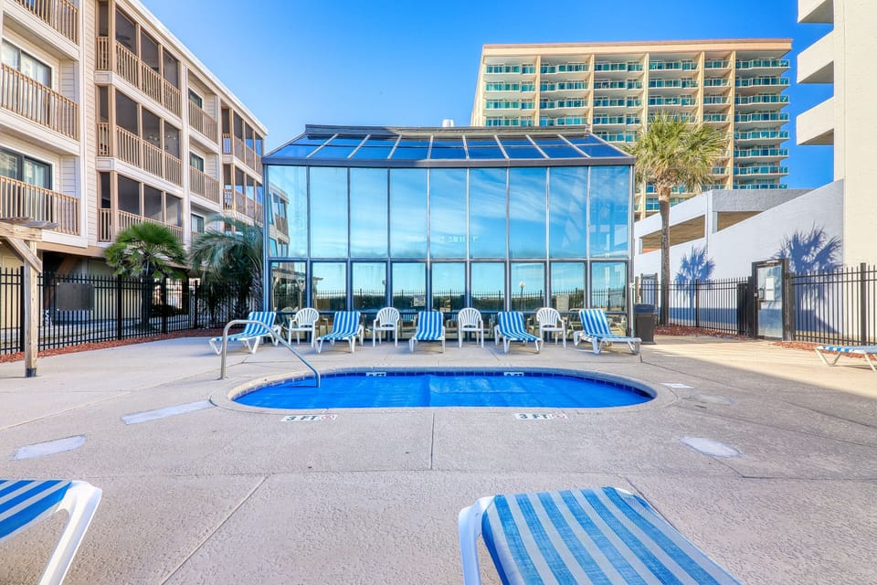 Plenty of room for the whole family to relax in the hot tub.