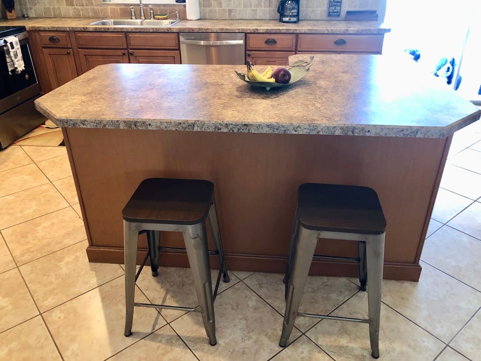Stools so you can eat at the Island if you chose 