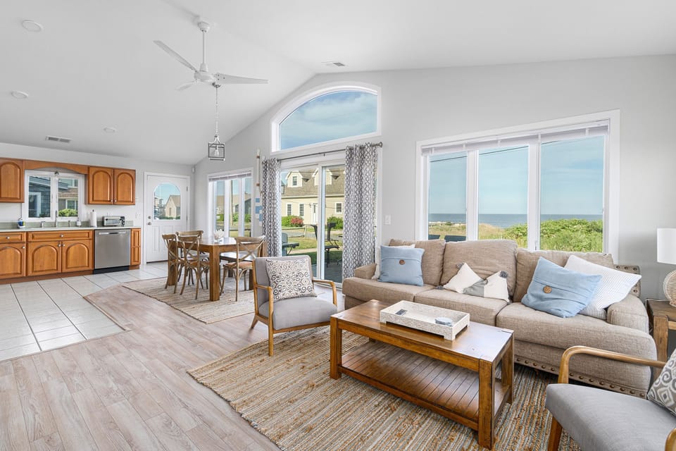 Front of House, Living Room and Kitchen with Great Ocean View!