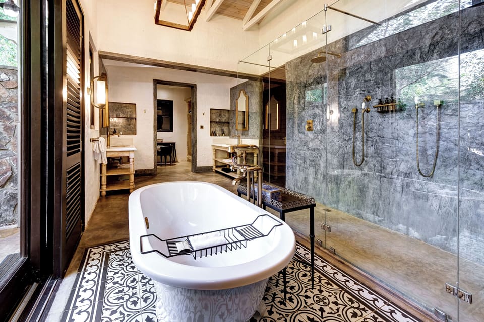 Villa | Bathroom | Separate tub and shower, eco-friendly toiletries, bathrobes, slippers