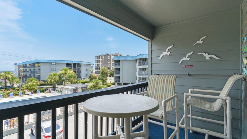 Have your morning coffee while enjoying the ocean breeze.