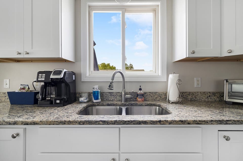 Open Kitchen w/ FlexBrew Coffee Maker, toaster oven and other counter appliances