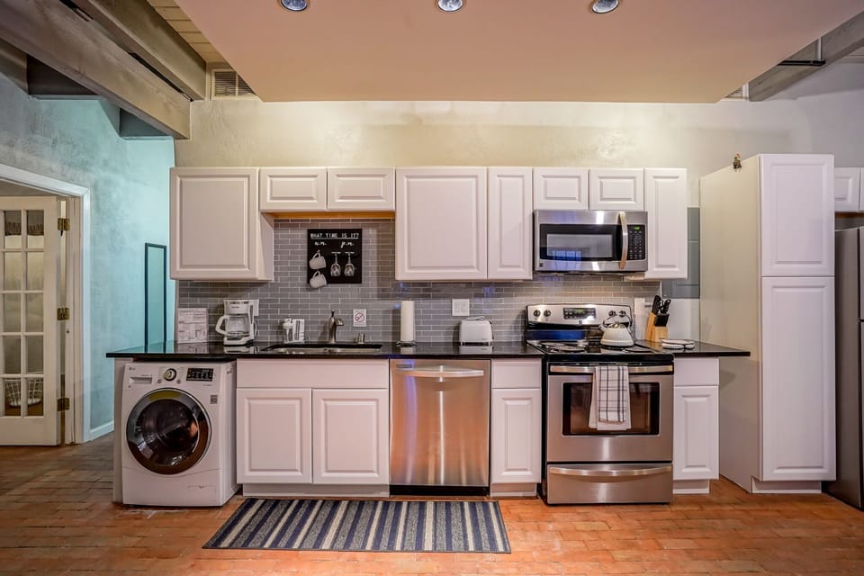 Washer/Dryer combo, dishwasher, electric stove