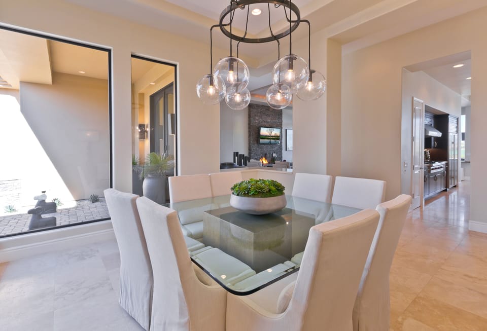 Dining room with seating for eight.