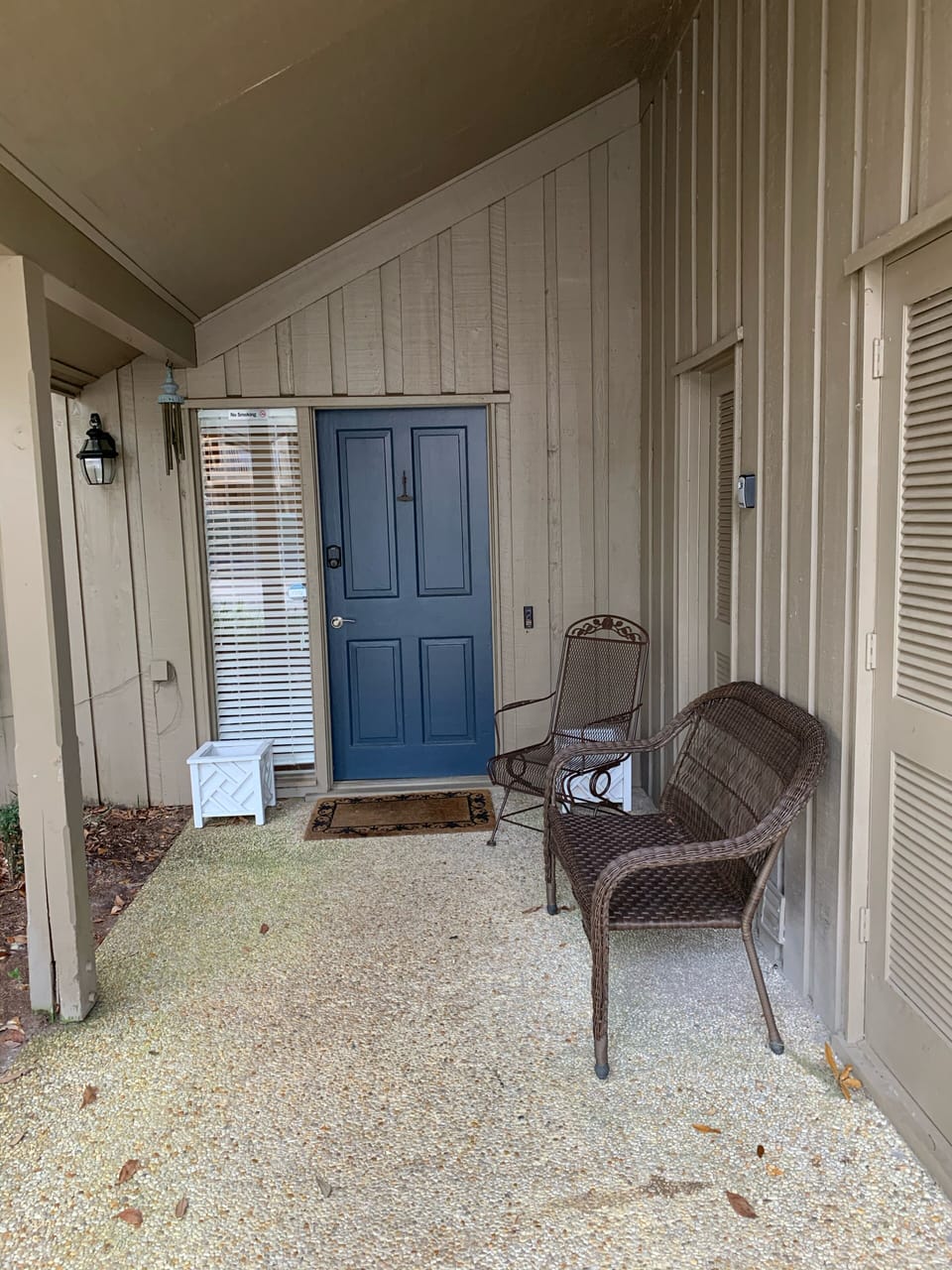 Entry with seating. 