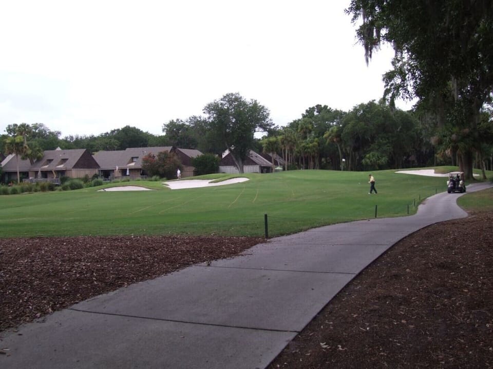 View from upstairs balcony of hole #1. Robert Trent Jones Golf Course.