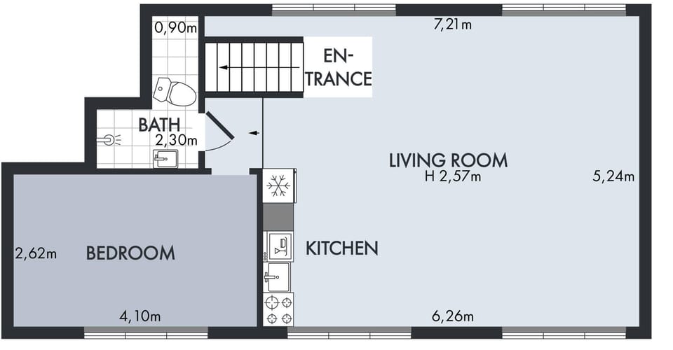 Apartment, 1 Bedroom, City View | Floor plan