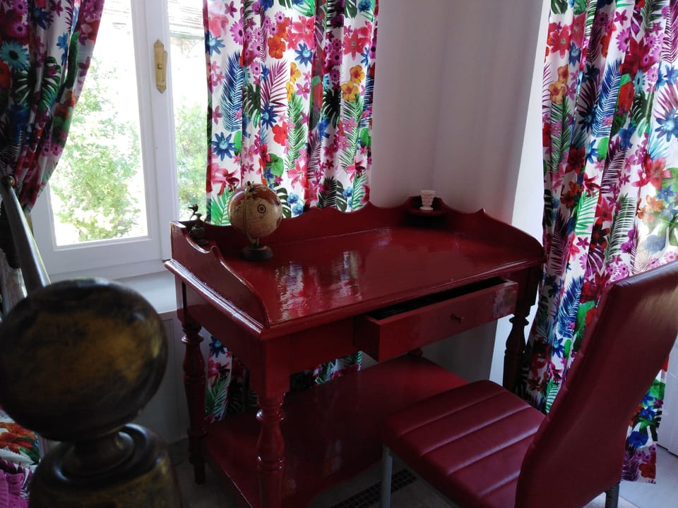 the bedroom with the double bed