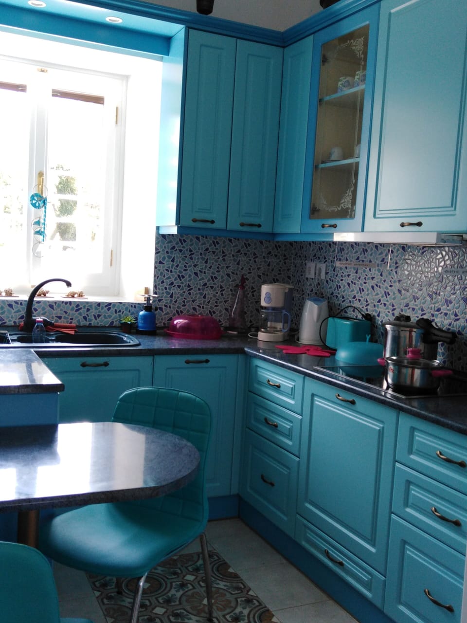 the kitchen
