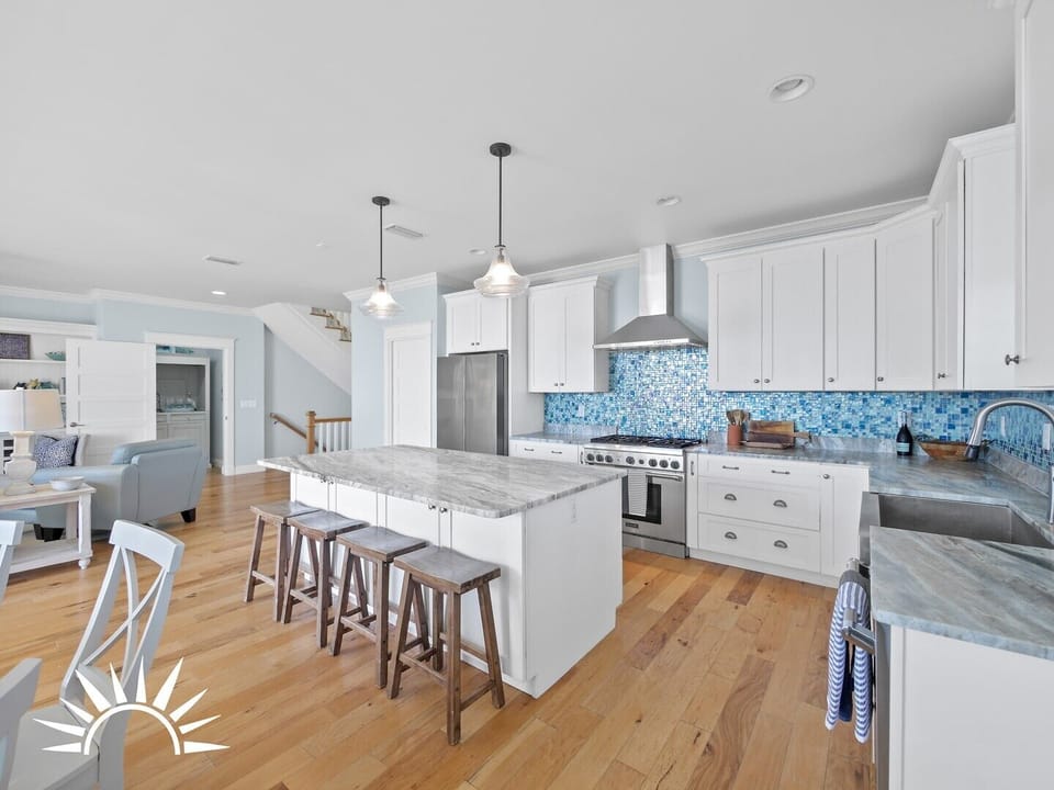 Modern kitchen with stainless steel appliances