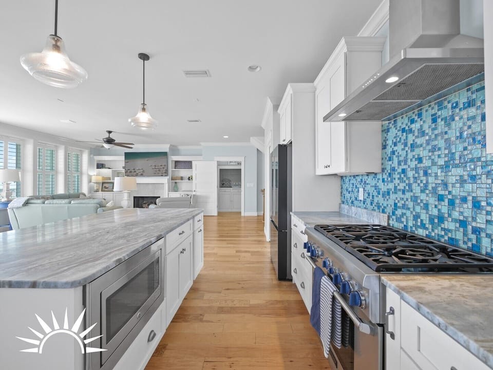 Modern kitchen with stainless steel appliances