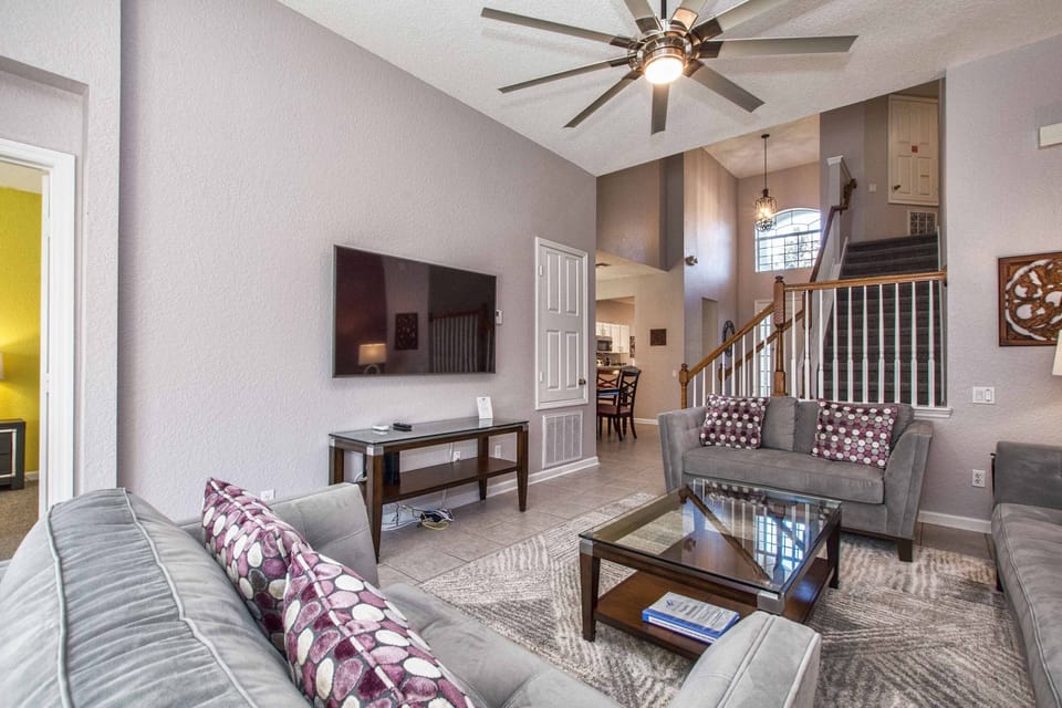 Living room with large screen Smart TV for watching your favorite shows.