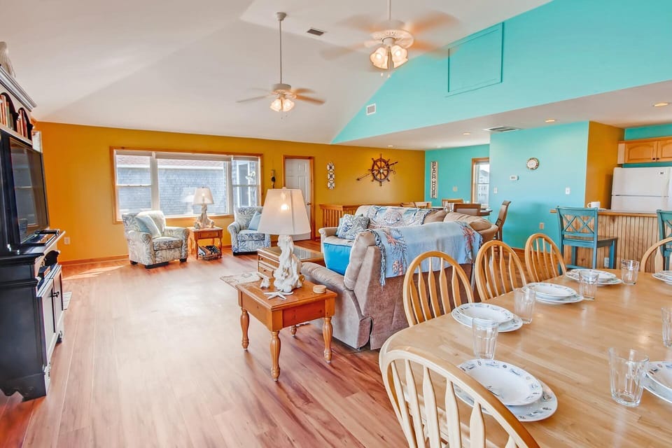 A flowing floor plan seamlessly blends the second level spaces for effortless living and entertaining.