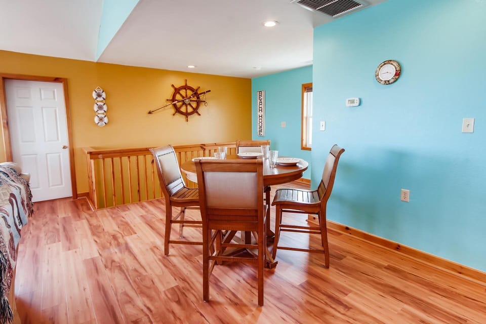 Enjoy a quick cup of coffee or a lively board game at the breakfast table.