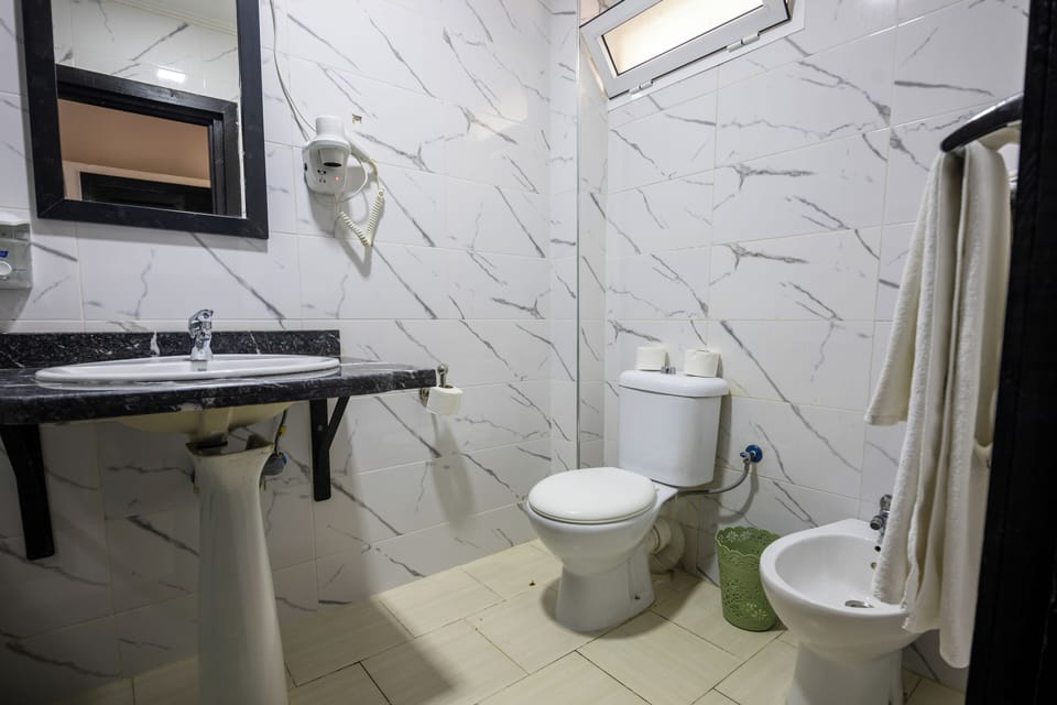 Standard Double Room | Bathroom | Shower, bidet, towels