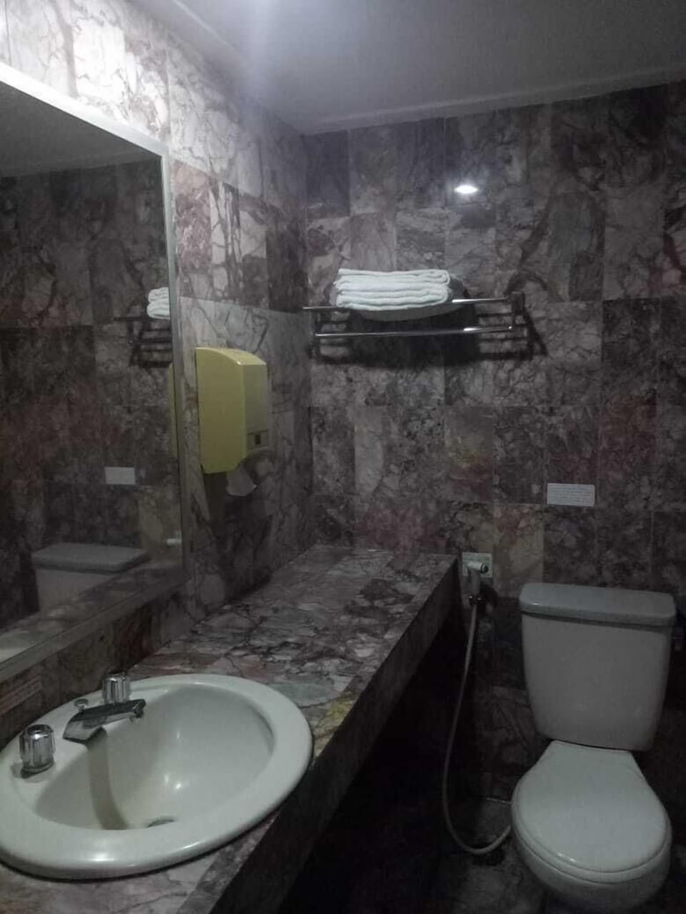 Shower, towels, soap, shampoo