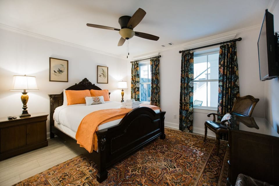 Located at the back of the home, the queen-size bedroom.