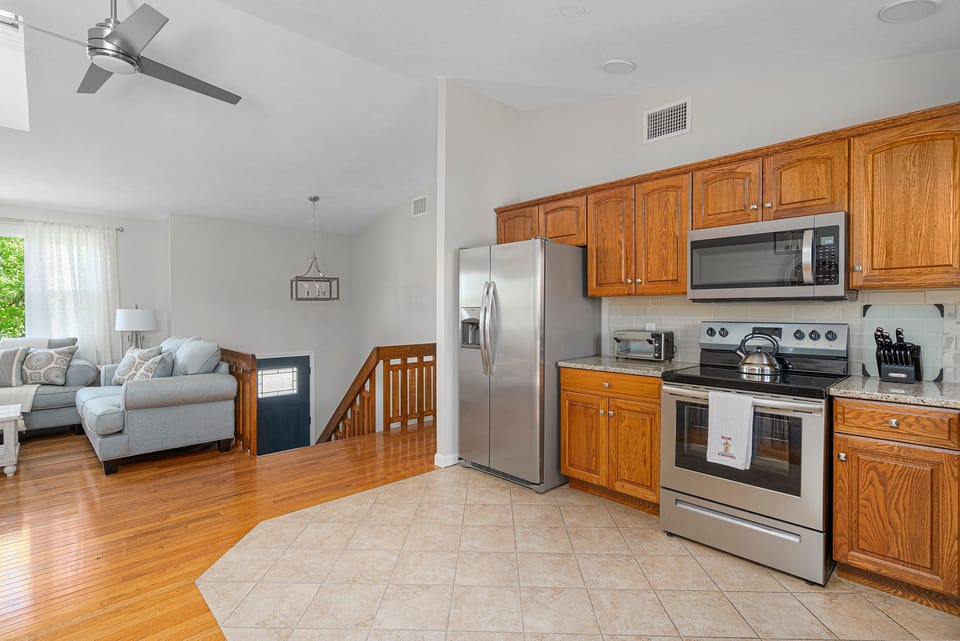 Kitchen open into living room