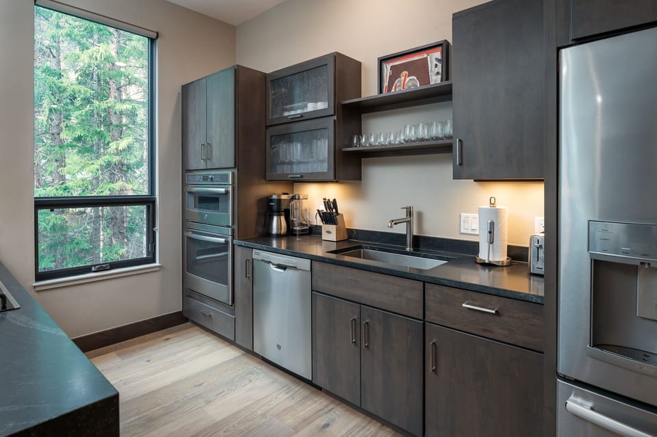 Forest views outside the kitchen