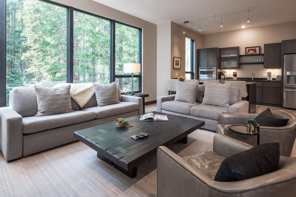 Plush furniture in the living area