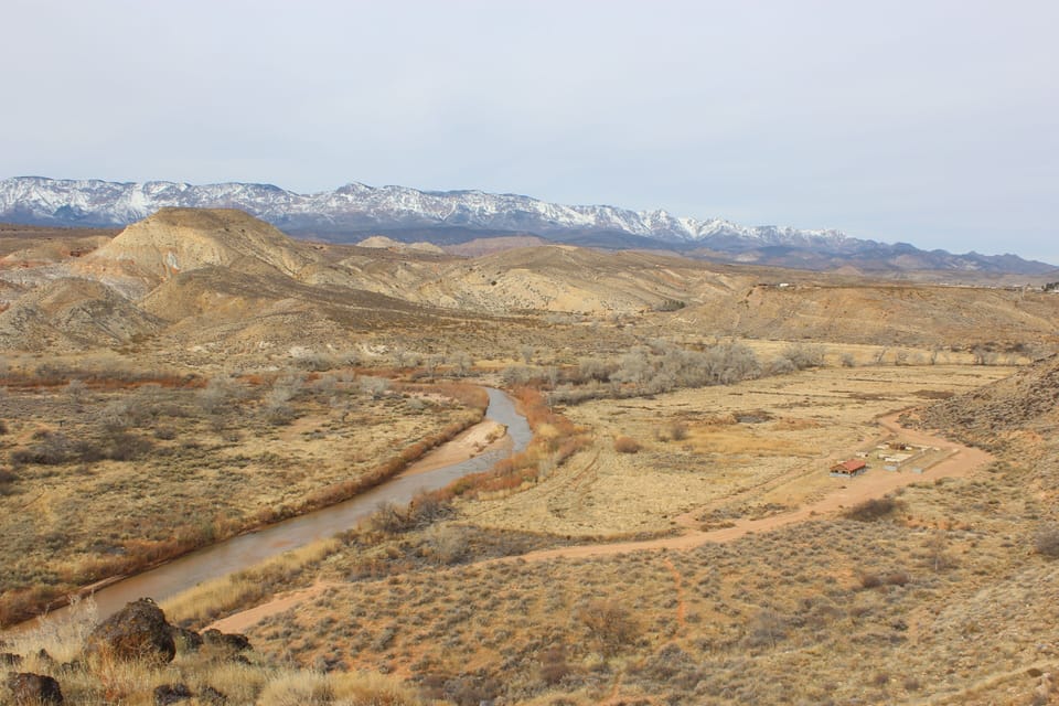 View of confluence park.  Great trails to hike, bike and run along Virgin River!