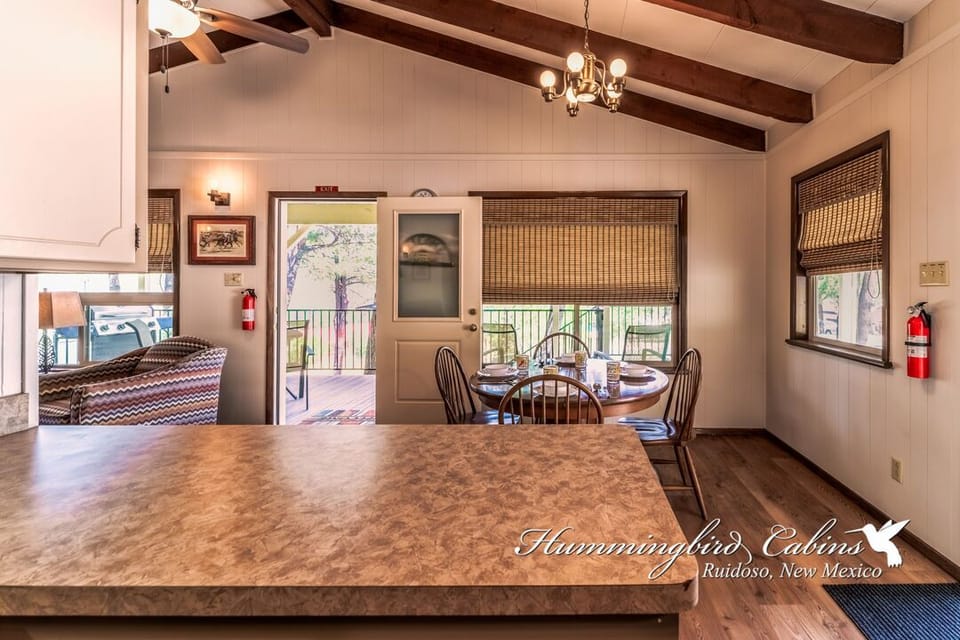 Kitchen bar with view of dining area