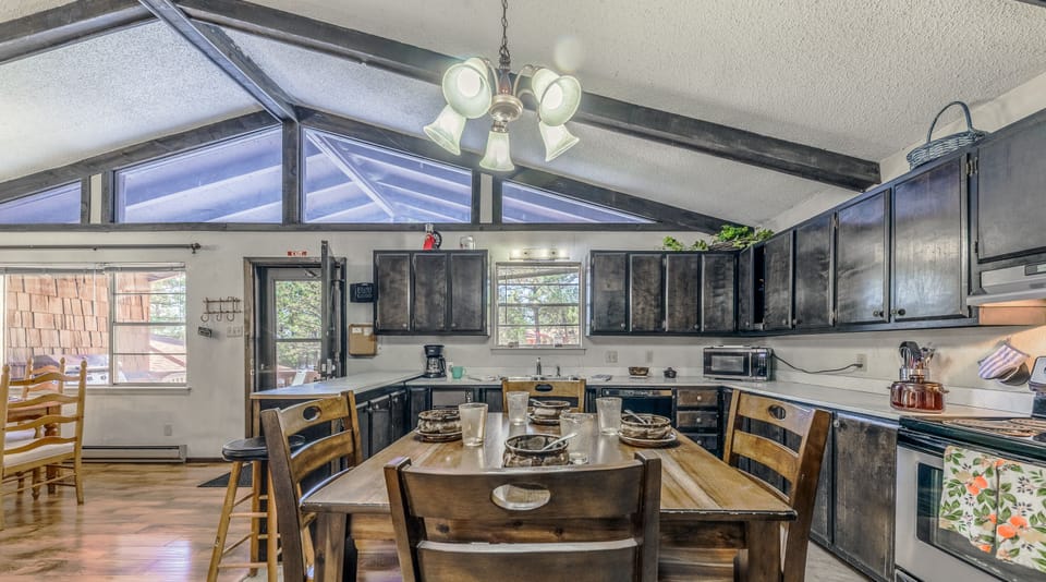Kitchen has extra seating