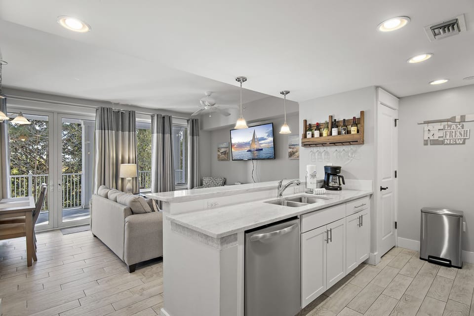 Open Concept Living, Dining and Kitchen 