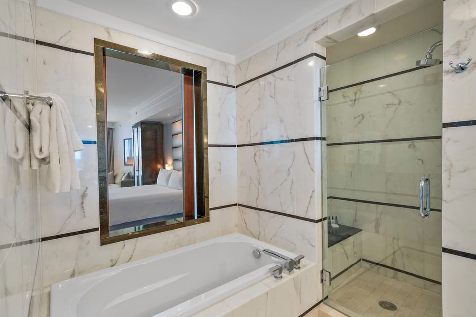 Bathtub and shower fit for royalty.