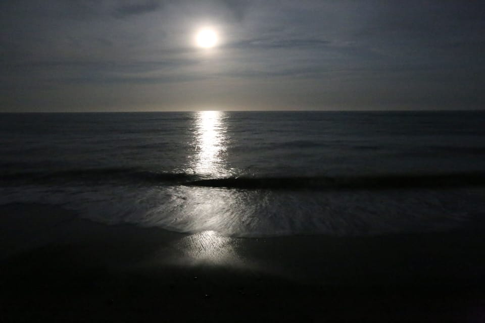 The moon rising