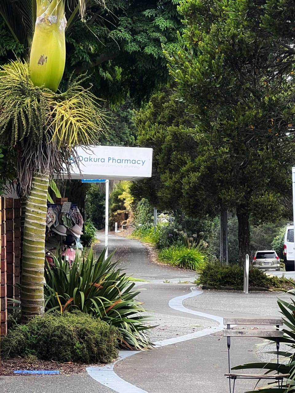 Chemist basically at end of the driveway, next to High Tide Cafe