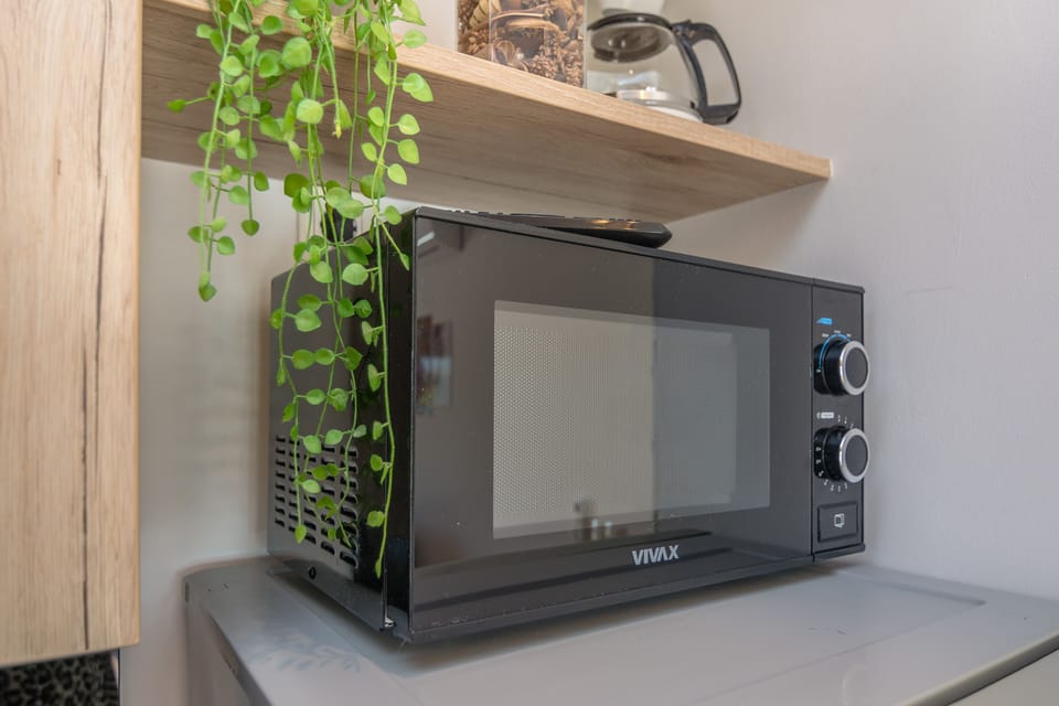 Apartment A1 | Private kitchen | Fridge, microwave, oven, stovetop