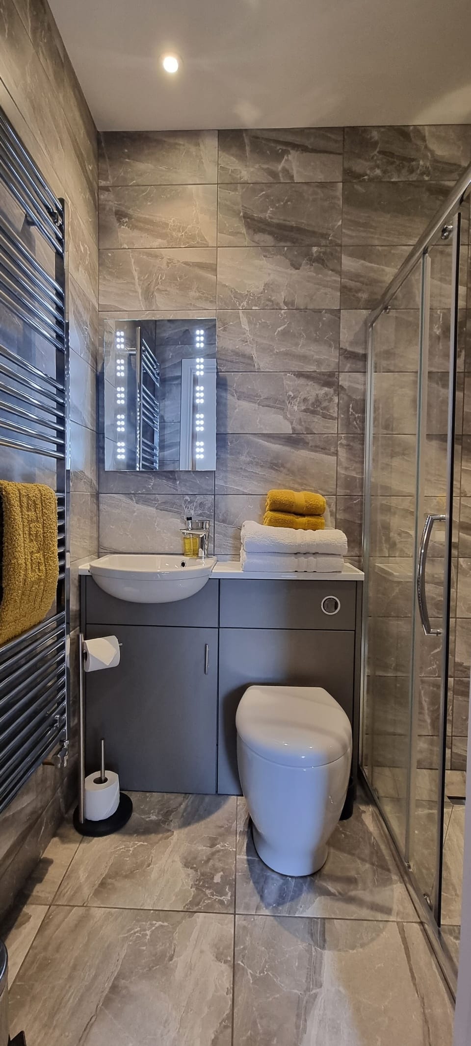 Free toiletries, hair dryer, towels