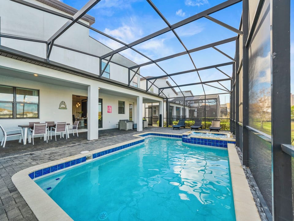 Soak up the sun by the private pool, relax in the outdoor lounge, and enjoy foosball tournaments with friends and family.