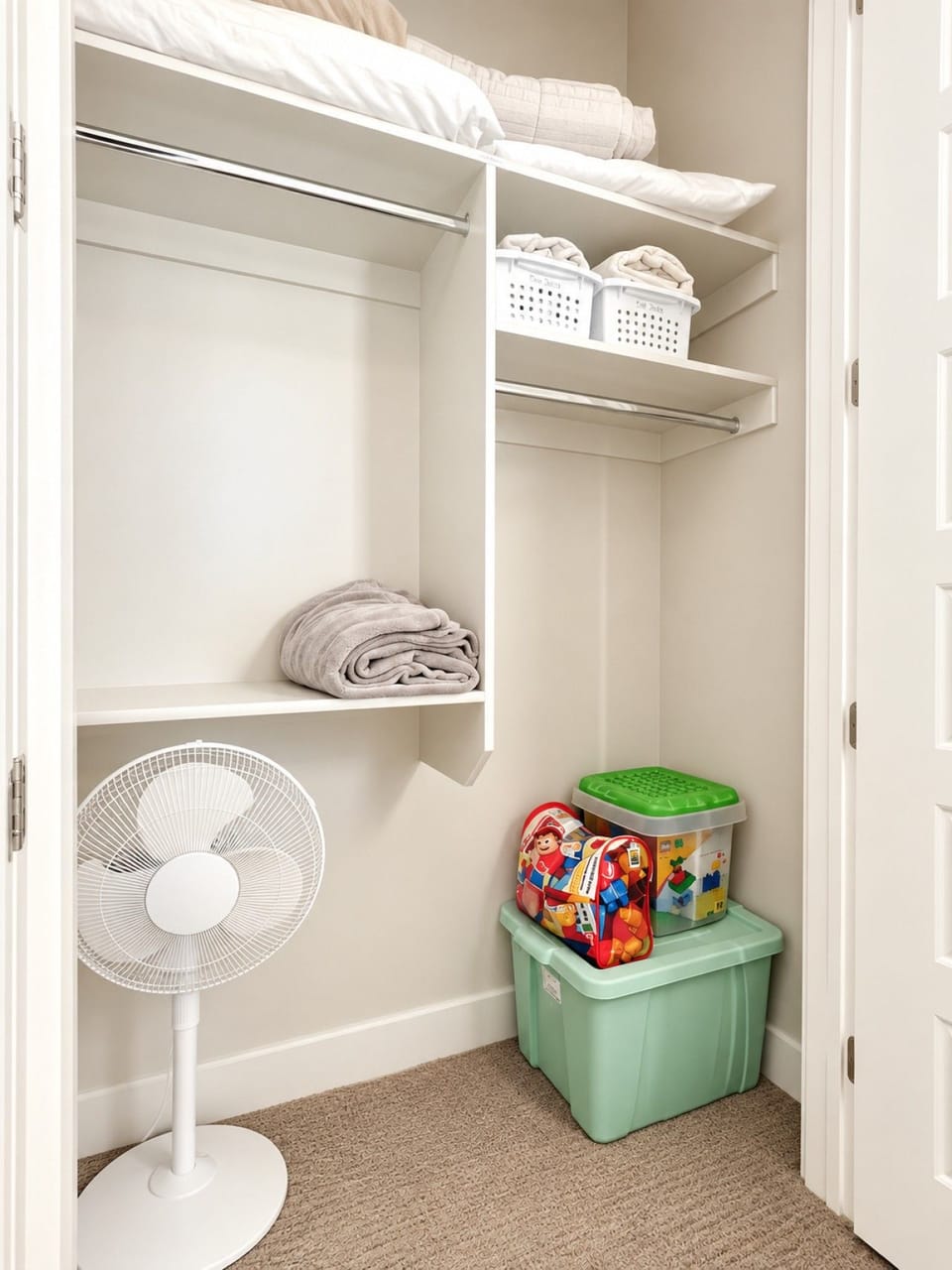 Toys and Supplies in Bunkroom Closet