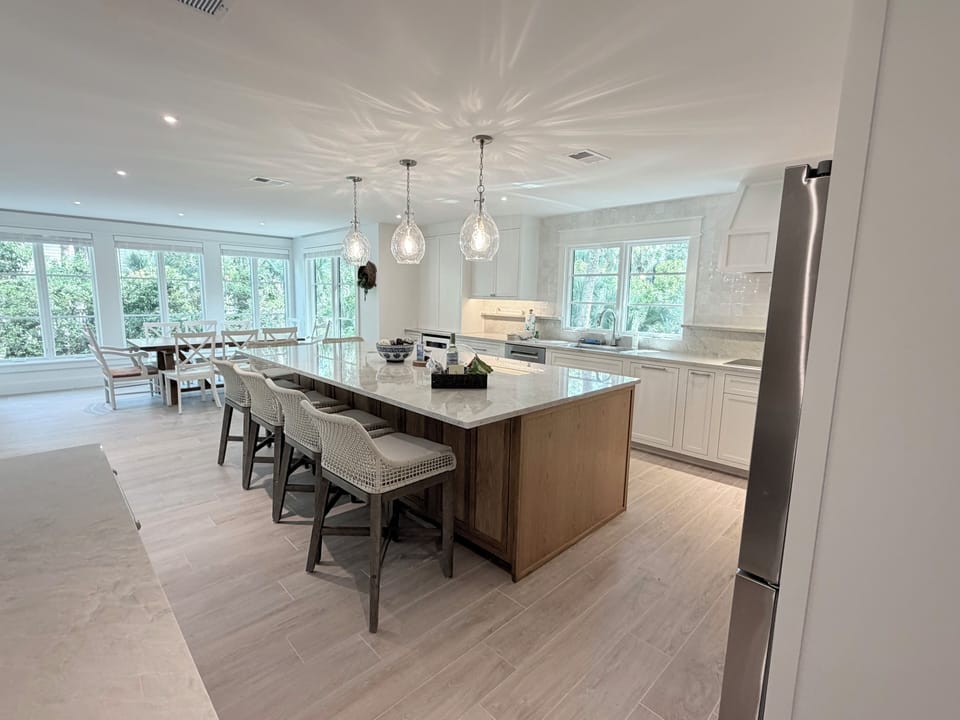 Large Kitchen Island with Quartzite Counters